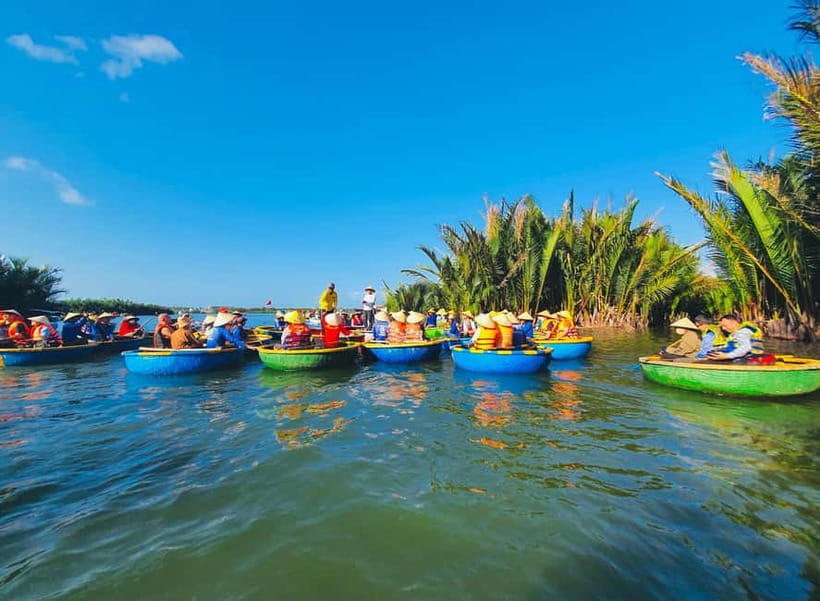 From Da Nang: Hoi An Old Town Tour, Night Market & Boat Ride - From Da Nang to Cam Thanh: basket boats and coconut palms