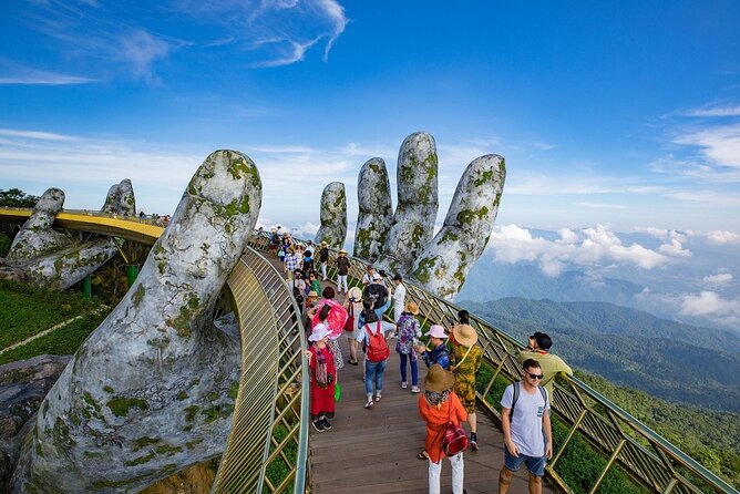 Golden Bridge -Ba Na Hills including buffet lunch ,Cable car 2 way From Da Nang - Sun World Ba Na Hills: Golden Bridge and the “France wine cellar” stops