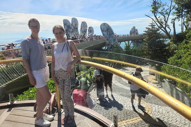 GOLDEN BRIDGE &MARBLE MOUNTAIN-AM PHU CAVE(Hell Cave)Private Tour - Moon Square, French Village, and tombstone temple viewpoints