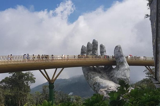 Guided Fullday Tour :Golden Bridge,Dragon Bridge,Marble Mountain,Monkey Mountain - Golden Bridge: crossing the hands, plus the details you can actually use